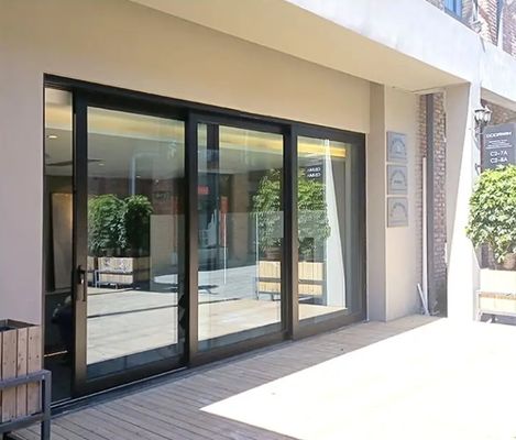Porta deslizante de vidro de alumínio resistente ao ar estilo de design moderno com ruptura térmica
